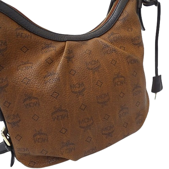 MCM Logo Gram Shoulder Bag Brown - Picture 13 of 16